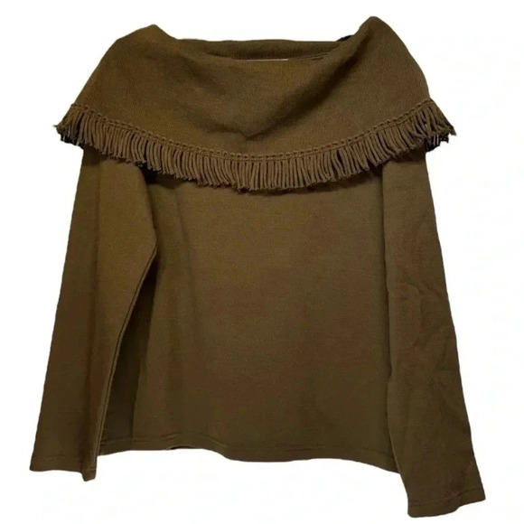 MISS DORBY Sweaters - Brown Off-the-Shoulder Sweater with Cowl Neck